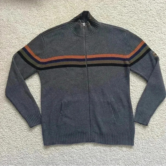The North Face Sweater Mens Size Large A5 Series Knit Zip-Up Jacket Striped Gray - Picture 16 of 16